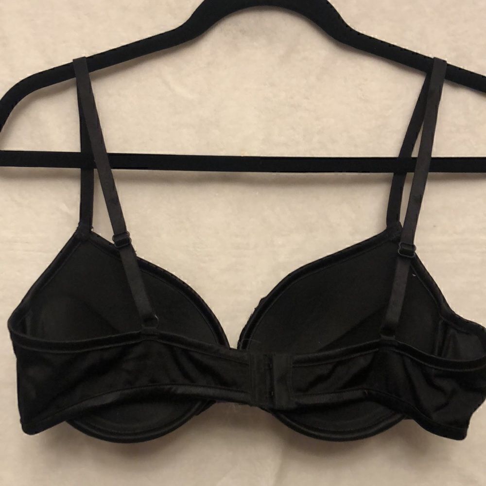 Coquette black lace purple satin push up underwire bra size L - Picture 2 of 8